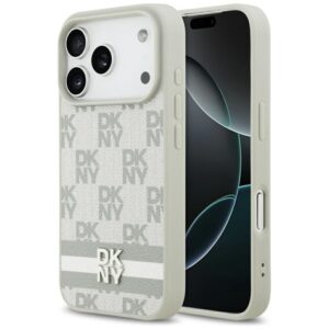 Другие товары DKNY  DKNY Checkered with Printed Stripes iPhone 17 Pro Case - Beige 