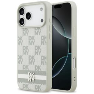 Другие товары DKNY  DKNY Checkered with Printed Stripes Case for iPhone 17 Pro Max - Beige 