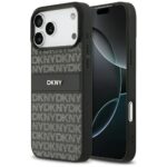 Kitos prekės DKNY  DKNY Repeat Texture Pattern with Tonal Stripe Case for iPhone 17 Pro Max - Black 