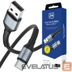 Muud kaubad 3MK  3mk Hyper Cable 3mk Hyper Cable N-SERIES USB-A / USB-C 1m 9V/2A 18W QC 3.0 / black 