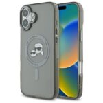 Kitos prekės Karl Lagerfeld  Karl Lagerfeld IML Metal Karl&Choupette Head MagSafe Case for iPhone 16 - Black 