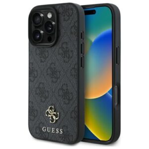 Citas preces Guess  Guess 4G Small Classic MagSafe case for iPhone 16 Pro - black 