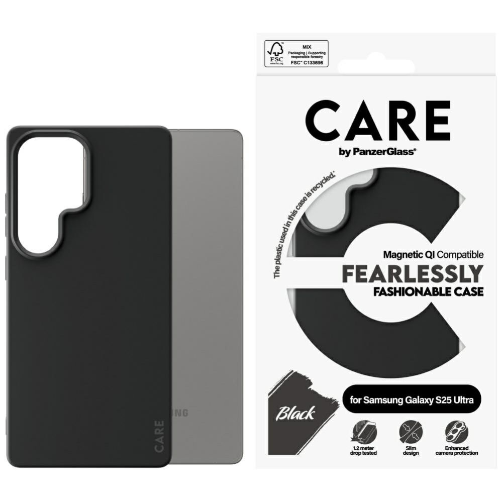 Citas preces Panzer Glass CARE by PanzerGlass Fashion QI Case for Samsung Galaxy S25 Ultra - Black