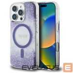 Citas preces Guess  Guess HC Resin Bottom Glitter MagSafe case for iPhone 16 Pro Max - purple 