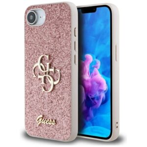 Citas preces Guess  Guess Fixed Glitter Big 4G iPhone 16e Case - Pink 