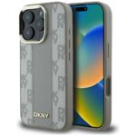 Citas preces DKNY  DKNY Checkered Pattern Magsafe iPhone 16 Pro Case - Beige 