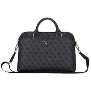 Citas preces Guess  Guess 4G Zipper Pocket Triangle Logo 15" Laptop Bag - Black 