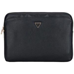 Citas preces Guess  Guess Sleeve Grained Zipper Pocket Triangle Logo 14" Laptop Bag - Black 