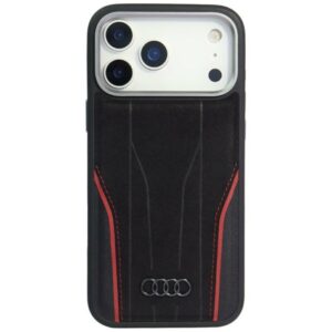 Другие товары Audi  Audi R8 Genuine Leather MagSafe Case for iPhone 17 Pro Max - Black and Red 