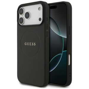 Citas preces Guess  Guess Grained Ring MagSafe case for iPhone 17 Pro Max - black 