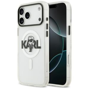 Kitos prekės Karl Lagerfeld  Karl Lagerfeld IML Karl Sketch Logo MagSafe Case for iPhone 17 Pro Max - Transparent 