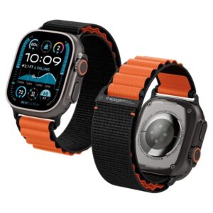 Citas preces Spigen  Spigen WBF1 Strap for Apple Watch 44 / 45 / 46 / 49 mm - Black and Orange 