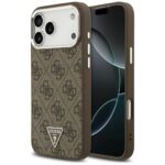 Citas preces Guess  Guess 4G Triangle Logo MagSafe case for iPhone 17 Pro Max - brown 