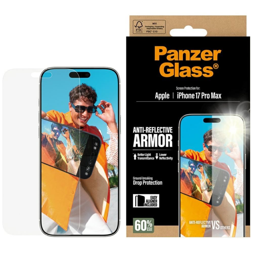 Citas preces Panzer Glass PanzerGlass Armor Anti-Reflective EasyAligner Tempered Glass for iPhone 17 Pro Max