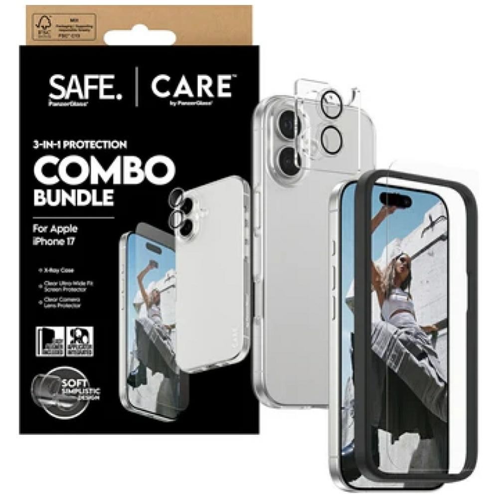 Kitos prekės Panzer Glass CARE by PanzerGlass Fashionable Combo 3in1 Case + Glass + Lens for iPhone 17