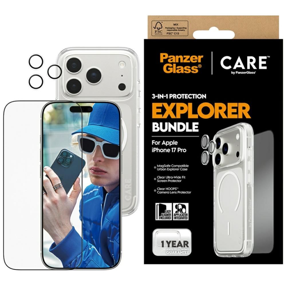 Citas preces Panzer Glass CARE by PanzerGlass Flagship Explorer 3-in-1 Case + Glass + Lens Protection Kit for iPhone 17 Pro