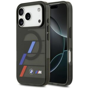 Citas preces BMW  BMW M IML Metal Buttons Tricolor Lines MagSafe Case for iPhone 17 Pro - Black 