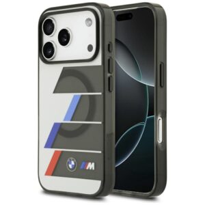 Citas preces BMW  BMW M IML Metal Buttons Tricolor Lines MagSafe Case for iPhone 17 Pro Max - Gray 