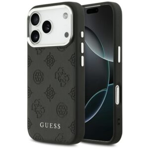 Citas preces Guess  Guess Peony Hot Stamp Script MagSafe Case for iPhone 17 Pro - Black 