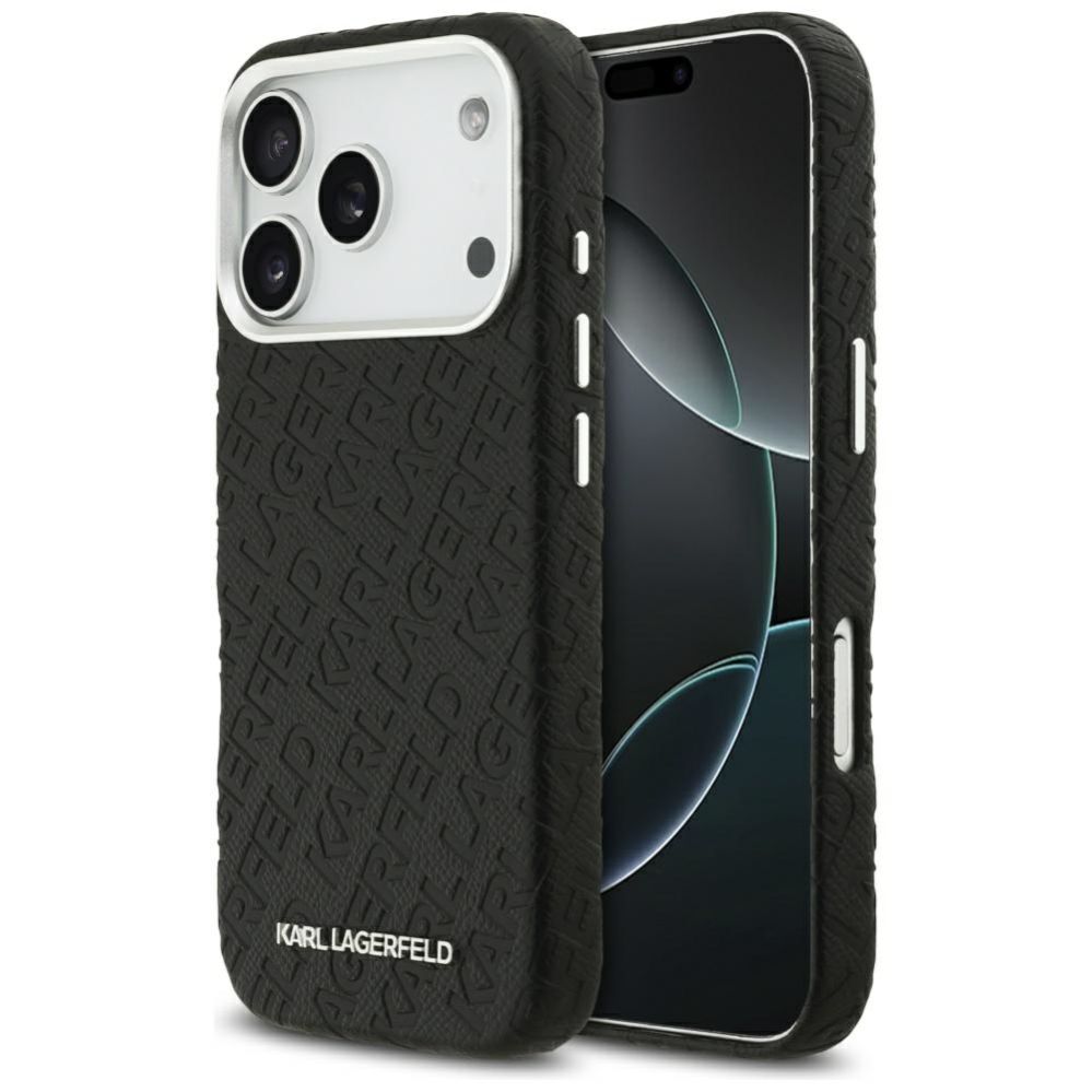 Kitos prekės Karl Lagerfeld Karl Lagerfeld FW Stamped Karl MagSafe Case for iPhone 17 Pro - Black