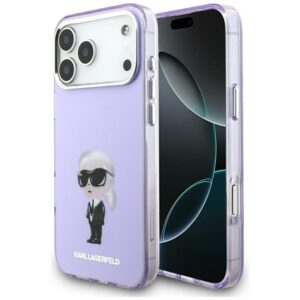Kitos prekės Karl Lagerfeld  Karl Lagerfeld IML Aquarelle Karl & Choupette & Logo MagSafe Case for iPhone 17 Pro Max - Purple 