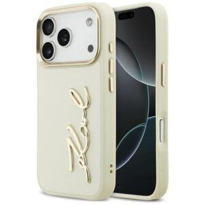 Kitos prekės Karl Lagerfeld  Karl Lagerfeld Karl Script Logo iPhone 17 Pro Case - Beige 