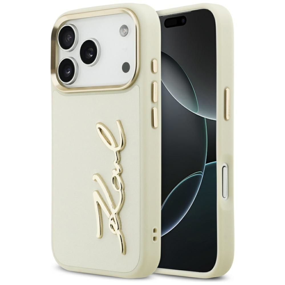 Kitos prekės Karl Lagerfeld Karl Lagerfeld Karl Script Logo iPhone 17 Pro Case - Beige