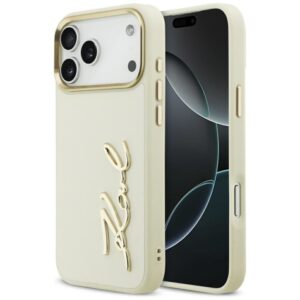 Kitos prekės Karl Lagerfeld  Karl Lagerfeld Karl Script Logo Case for iPhone 17 Pro Max - Beige 