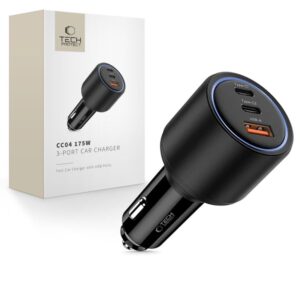 Other goods Tech-Protect  CC04 3-port PD175W car charger - black 