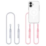 Muud kaubad Tech-Protect  Tech-Protect Flexair Chain MagSafe Case for iPhone 16 - Clear + 2 Lanyards (Pink and Gray) 