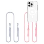 Citas preces Tech-Protect  Tech-Protect Flexair Chain MagSafe Case for iPhone 16 Pro - Clear + 2 Lanyards (Pink and Gray) 