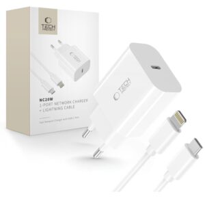Other goods Tech-Protect  Tech-Protect NC20W Wall Charger with 100 cm USB-C / Lightning Cable - White 