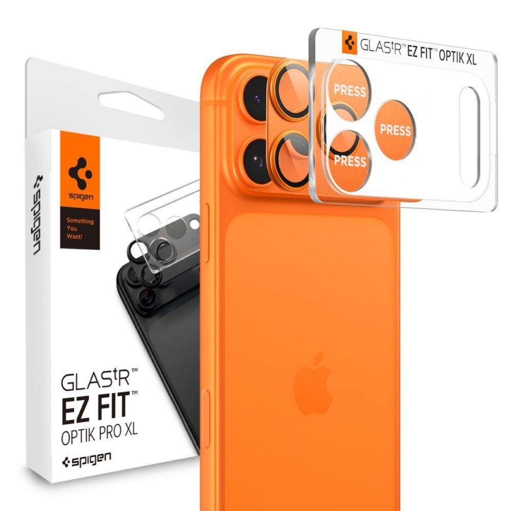 Citas preces Spigen Spigen Optik Pro XL Camera Lens Glass for iPhone 17 Pro Max - Orange