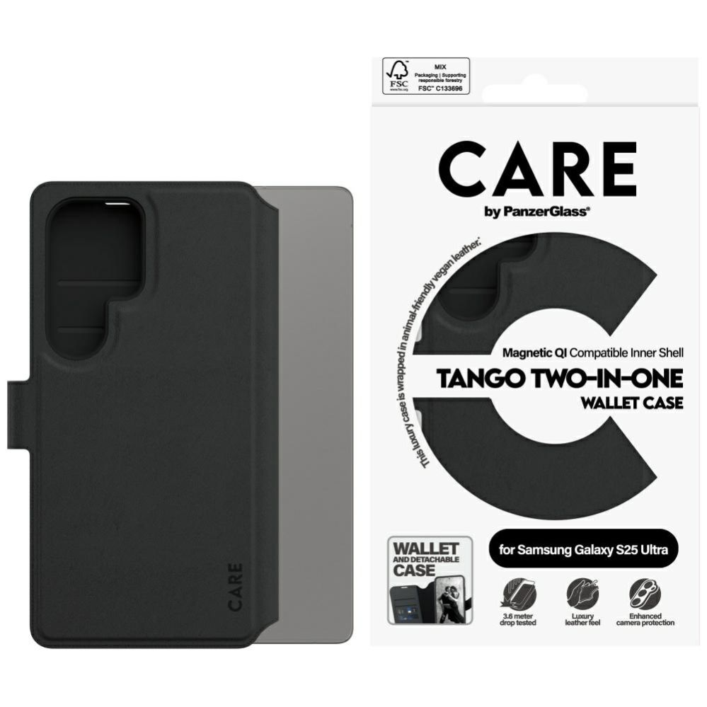 Citas preces Panzer Glass CARE by PanzerGlass Feature Tango 2in1 Wallet Case for Samsung Galaxy S25 Ultra - Black