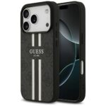 Citas preces Guess  Guess 4G Printed Stripes MagSafe case for iPhone 17 Pro - black 