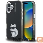 Citas preces Karl Lagerfeld  Karl Lagerfeld IML Aquarelle Choupette & Logo iPhone 16 Case - Black 