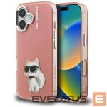 Citas preces Karl Lagerfeld  Karl Lagerfeld IML Aquarelle Choupette & Logo iPhone 16 Case - Pink 