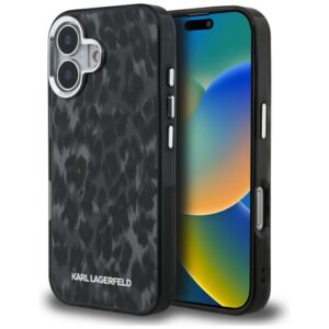 Kitos prekės Karl Lagerfeld  Karl Lagerfeld IML Leopard Pattern MagSafe Case for iPhone 16 - Black 