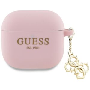 Citas preces Guess  Guess AirPods 4 cover Silicone 4G Charm case - pink 