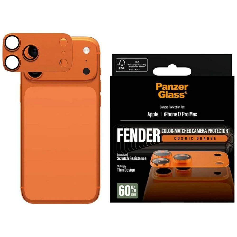 Citas preces Panzer Glass PanzerGlass Fender Camera Protector Tempered Glass Lens for iPhone 17 Pro Max - Orange