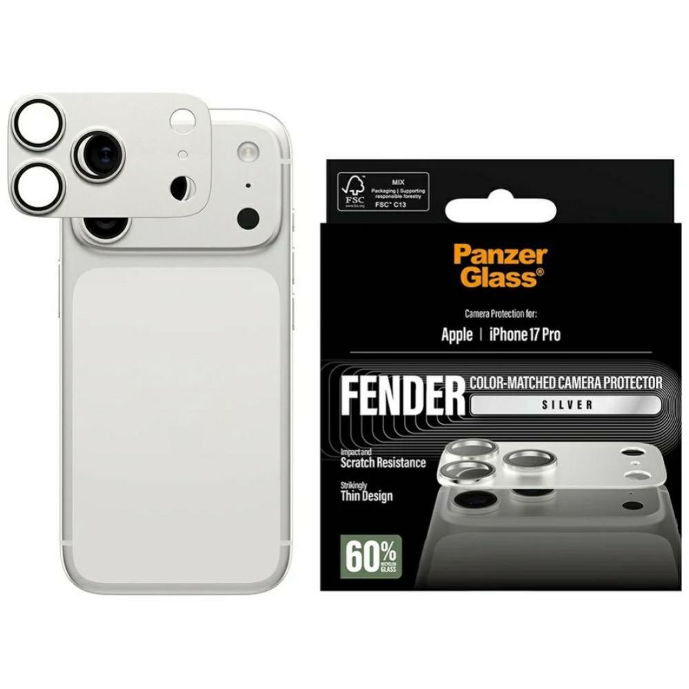 Kitos prekės Panzer Glass PanzerGlass Fender Camera Protector for iPhone 17 Pro - Silver