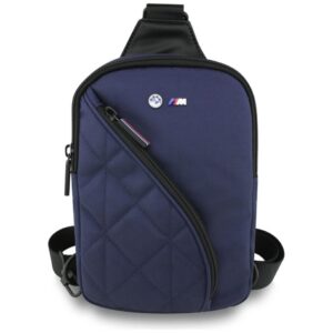 Citas preces BMW  BMW Nylon Pocket & Metal Logo Crossbody Phone Bag - Navy Blue 