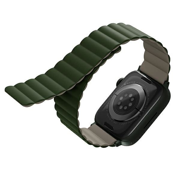 Citas preces UNIQ Uniq Revix Magnetic Strap for Apple Watch 42 / 44 / 45 / 49 mm - Green-Beige