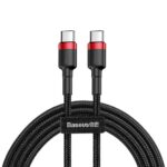 Kabelis Baseus  Baseus CATKLF-H91 USB-C - USB-C PD QC cable 60W 3A 480Mb/s 2m - black and red 