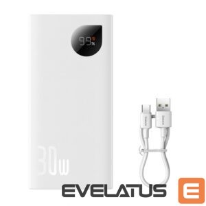 Power bank Baseus  Baseus Adaman2 power bank with digital display 2x USB-A / 1x USB-C 10000mAh 30W - white 