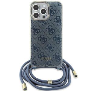 Aizmugurējais vāciņš Guess  Guess Crossbody Cord 4G Print Case for iPhone 15/14/13 - Blue 