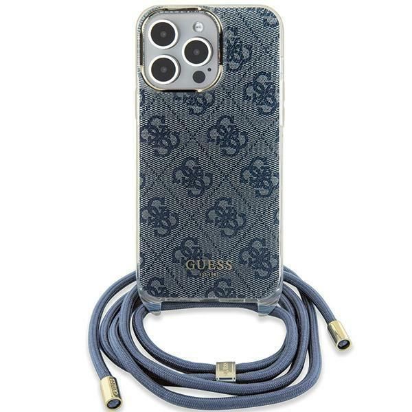 Aizmugurējais vāciņš Guess Guess Crossbody Cord 4G Print Case for iPhone 15/14/13 - Blue