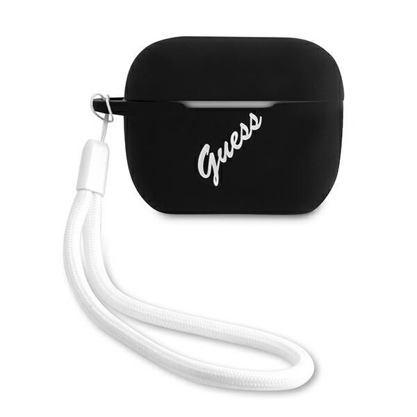Back panel cover Guess Guess GUACAPLSVSBW AirPods Pro cover black/white Silicone Vintage