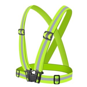 Clothing Hurtel  Adjustable reflective harness for a running bike - yellow 
