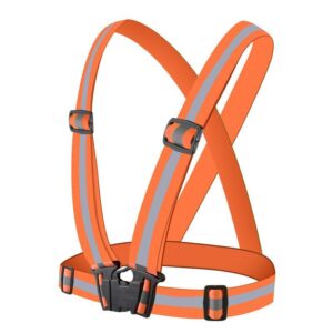 Clothing Hurtel  Adjustable reflective harness for a running bike - orange 